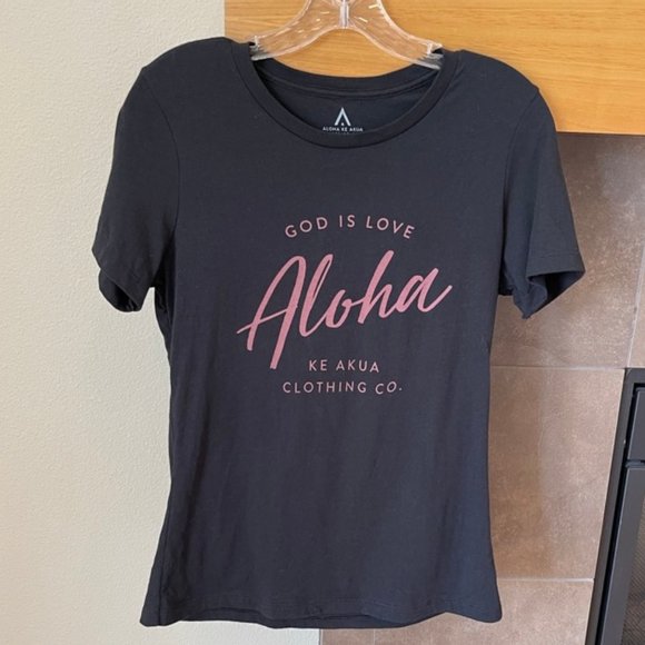 ALOHA KE AKUA CLOTHING CO Maui Hawaii Black T-Shirt Women's Size Small - Picture 1 of 7